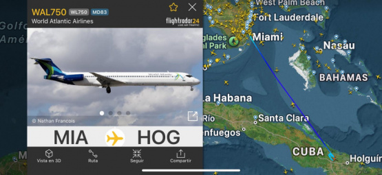 Un vuelo de Miami realiza giros extraños